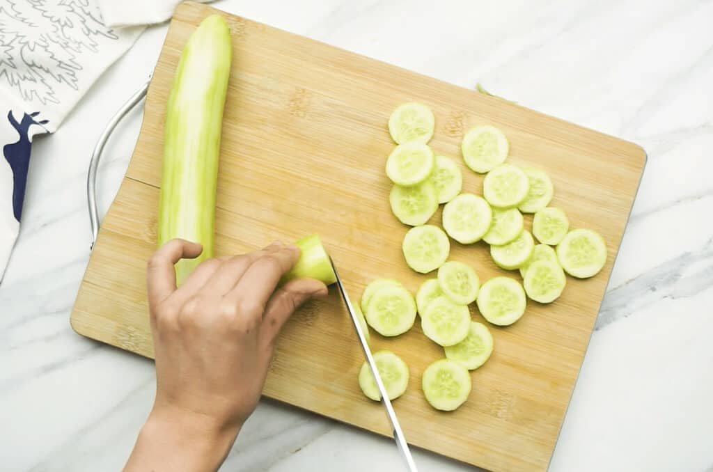 Chop Cucumbers